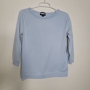 Lands' End Women's Light Blue 100% Supima Cotton Pullover Sweater, S 6-8